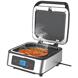 Whole na gaufre machine plaque de cuisson barbecue électrique 1300W contact grill plaque de cuisson numérique